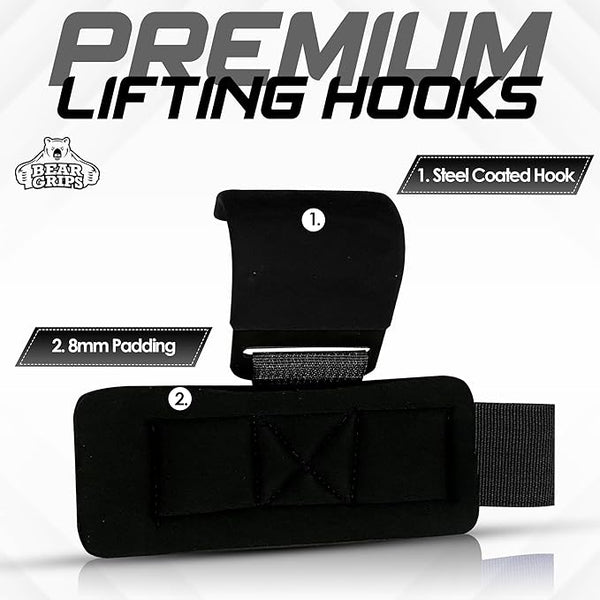 BEAR GRIP® Premium Weight Lifting Hooks