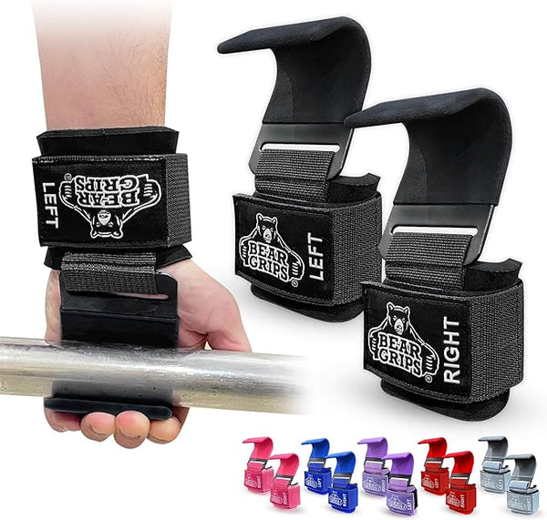 Weight Lifting Hooks, Non-Slip Rubber Coated Grips for Powerlifting Ba –  Reform Sports & Fitness