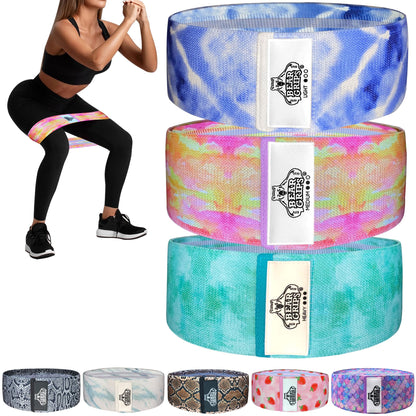 Cloth Resistance Bands - Set of 3 - Varying Resistance Levels - For Hip - Booty - Legs