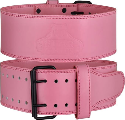 5mm Double Prong Weight Lifting Belt - 4 Inch Uniform Width - Steel Buckle.