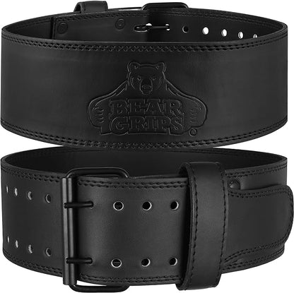 5mm Double Prong Weight Lifting Belt - 4 Inch Uniform Width - Steel Buckle.