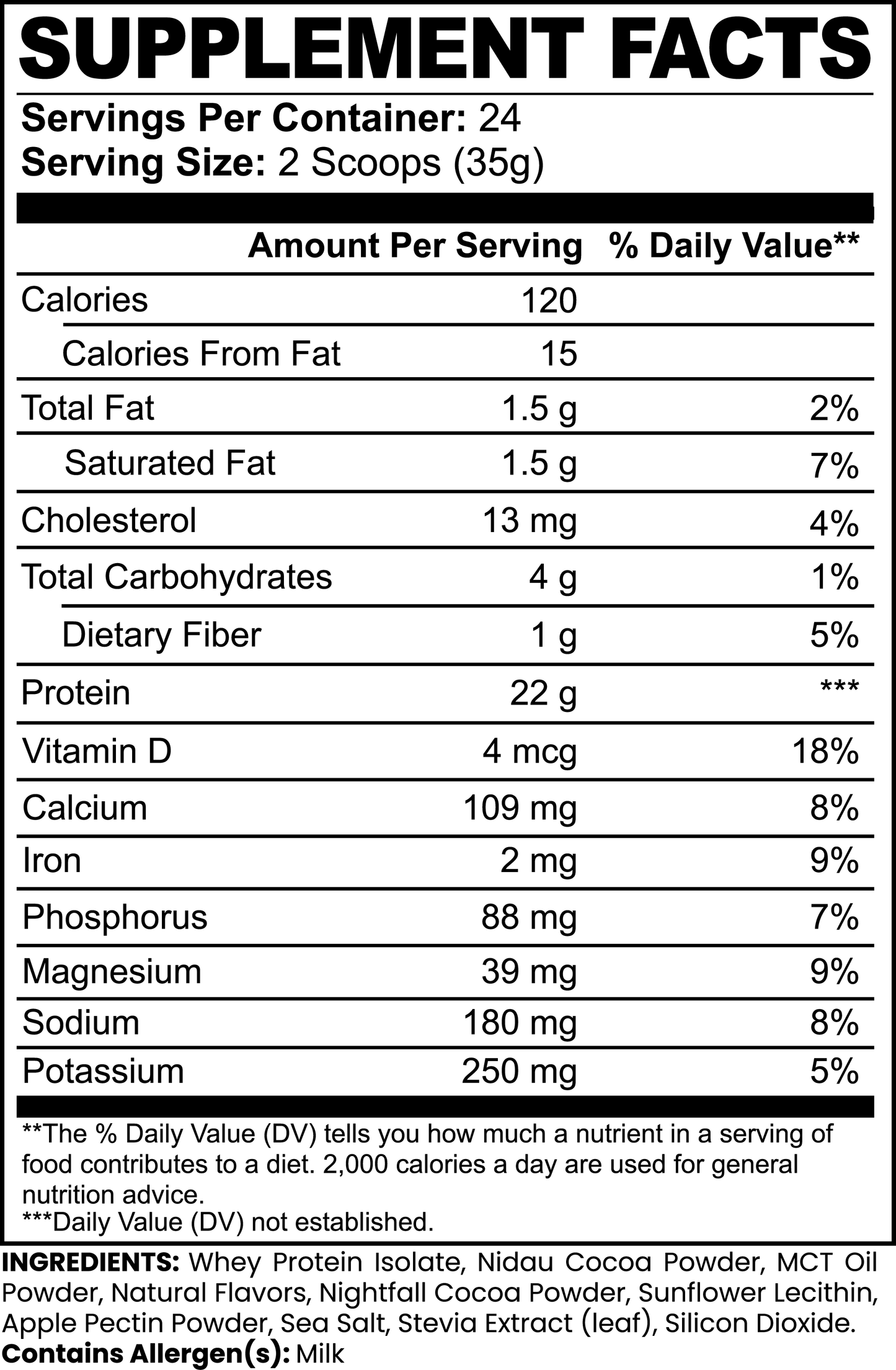 100% Whey Protein Isolate - Chocolate - 22g Pure Protein - 24 Servings - Low Carb - Low Sugar - Bear Grips -Premium Protein