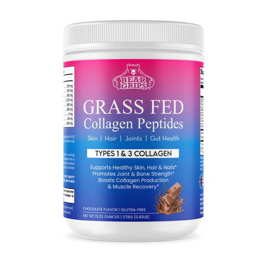 Grass-Fed Hydrolyzed Collagen Peptides - Chocolate - Bear Grips