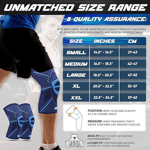 Compression Knee Sleeves for Running, Weightlifting, Rehab, Knee Support. Increase Bloodflow, Faster Recovery