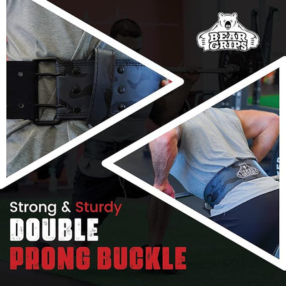 5mm Double Prong Weight Lifting Belt - 4 Inch Uniform Width - Steel Buckle.