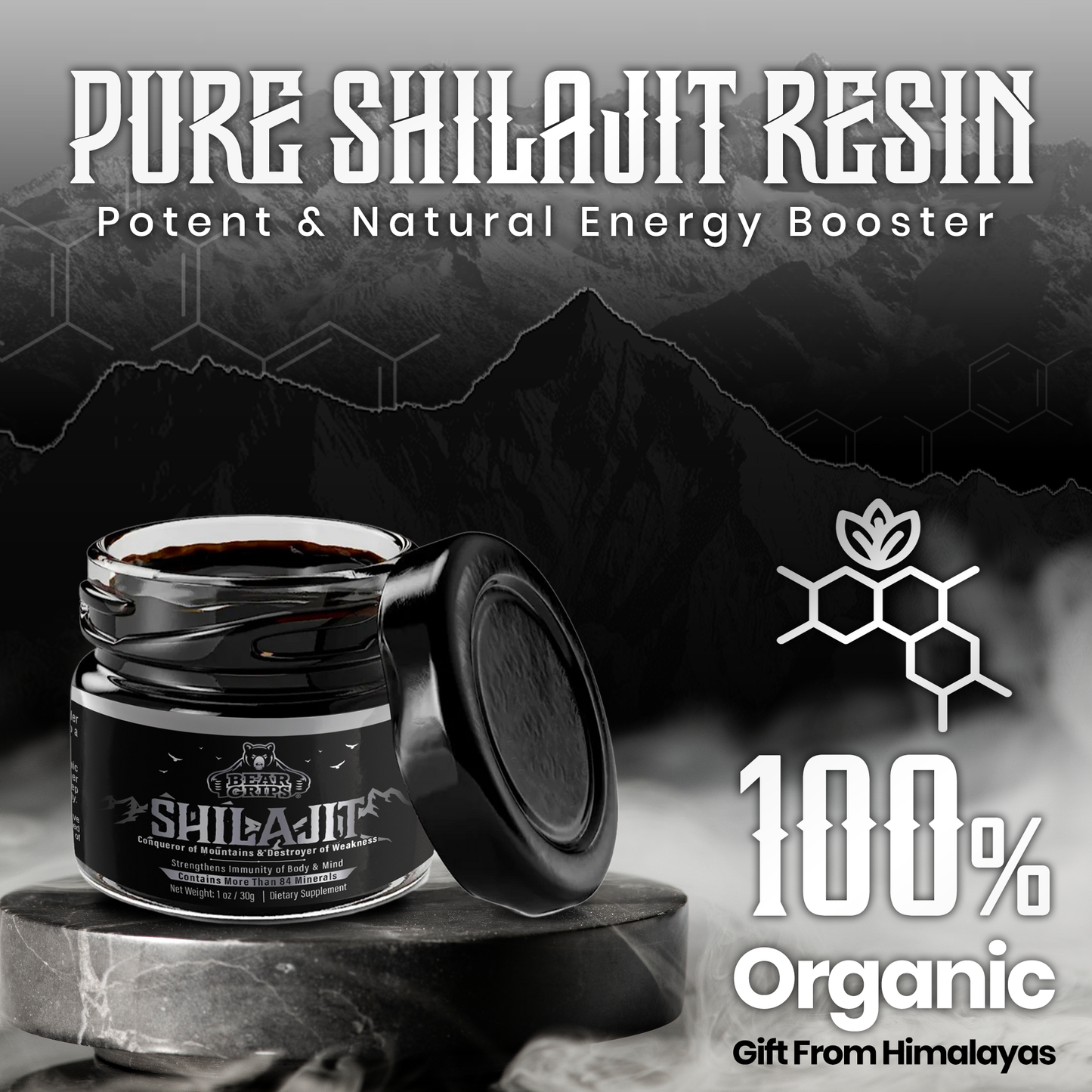 Himalayan Shilajit Organic Resin | 84+ Minerals | Gold Standard for Purity & Potency