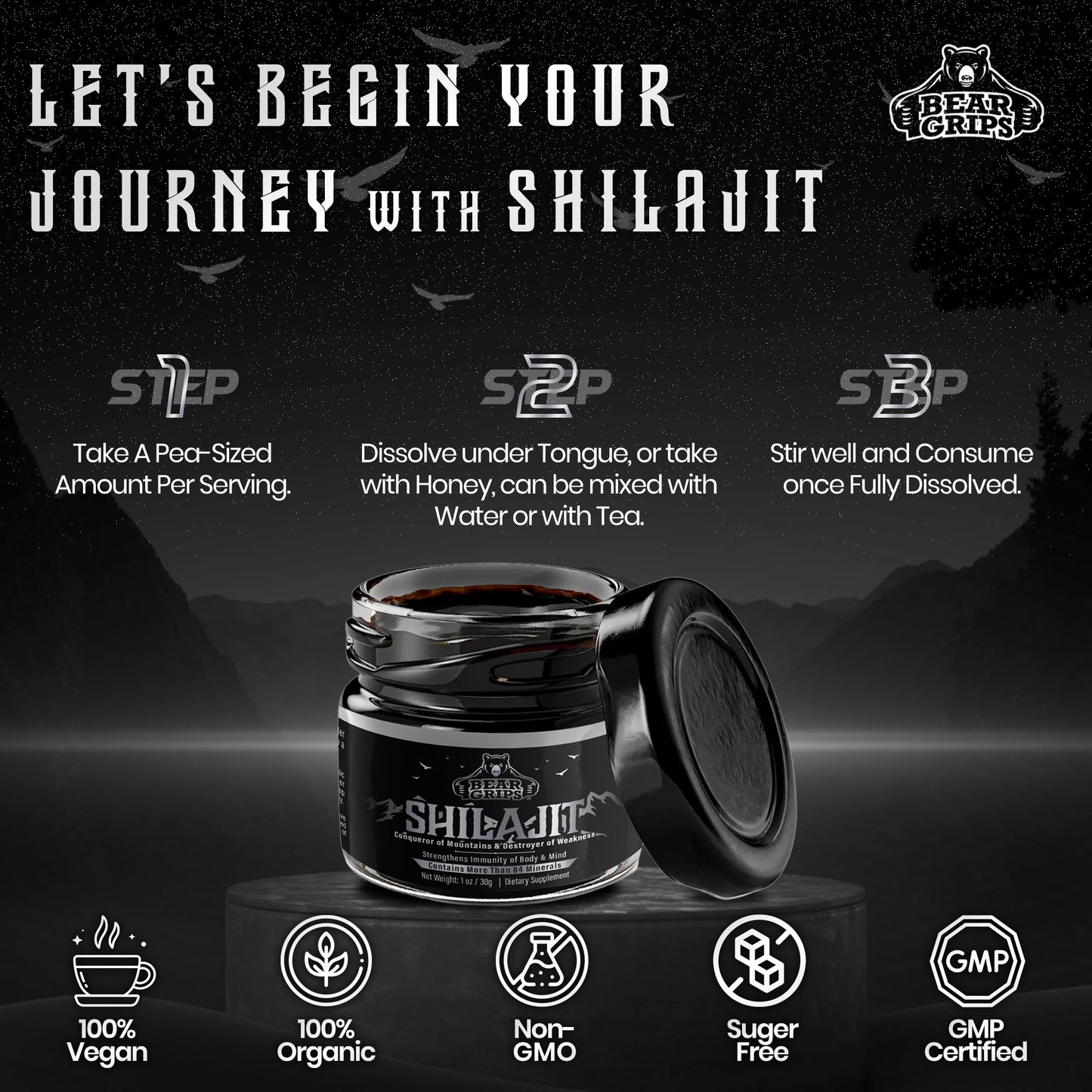 Himalayan Shilajit Organic Resin | 84+ Minerals | Gold Standard for Purity & Potency