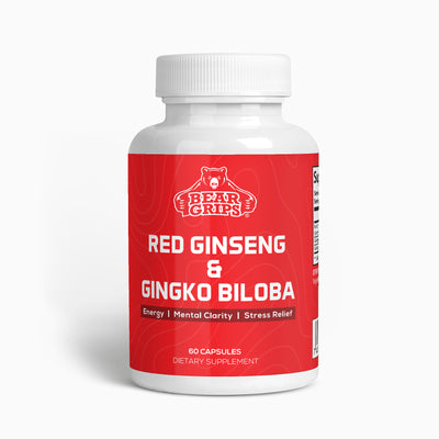 1520Mg Red Ginseng + Ginkgo Biloba Formula | Fitness Fuel, Boost Energy, Elevate Your Mind and Feel Rejuvenated by Bear Grips