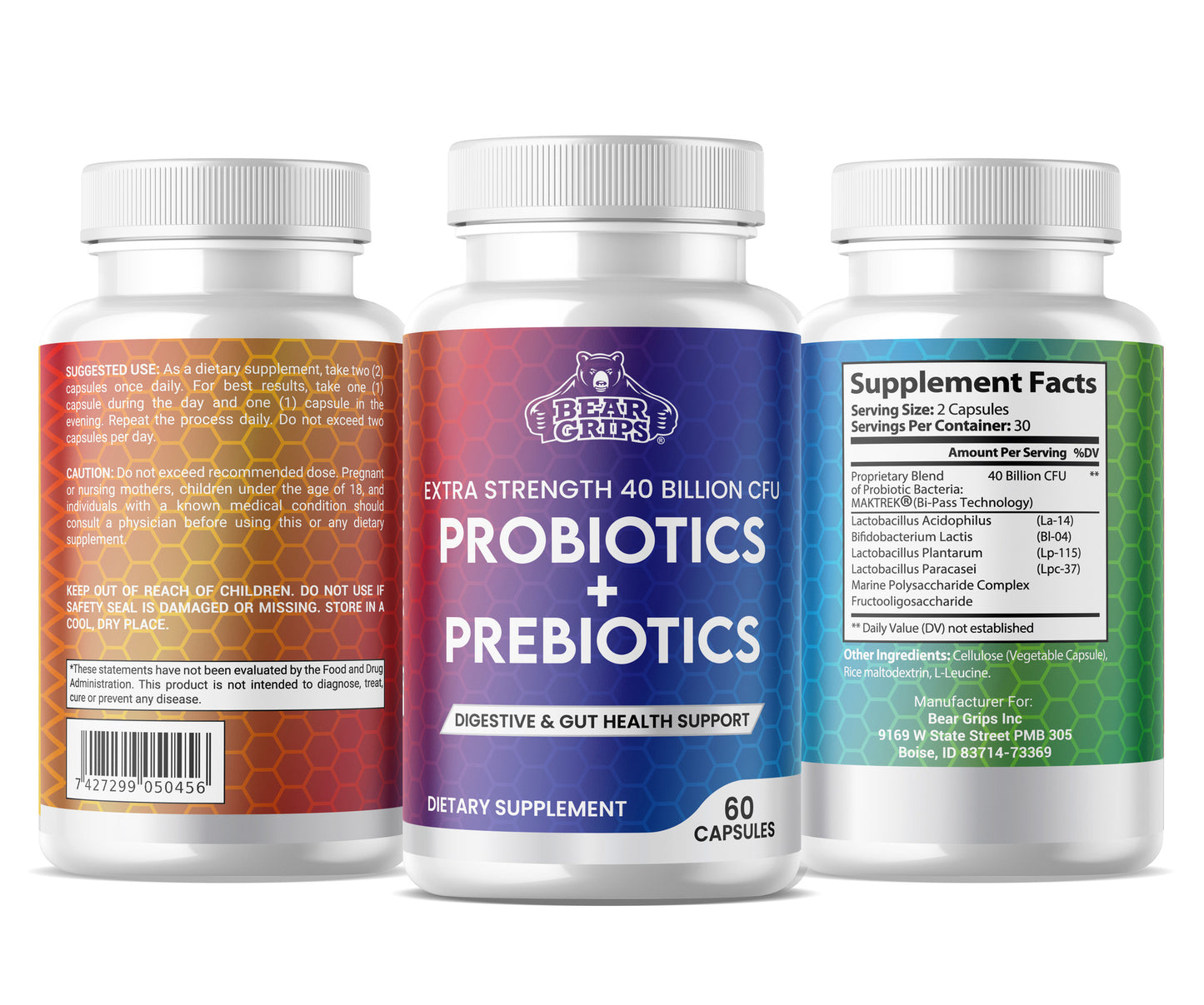 Probiotic + Prebiotic | 40 Billion CFU | Digestive Health | 60 Cap